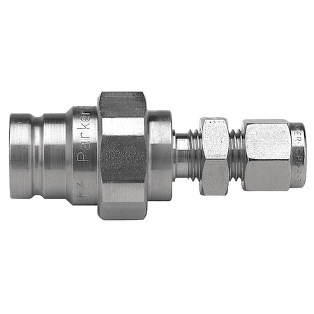 Parker Hydraulic Quick Connect Hose Coupling, 316 Stainless Steel Body, Push-to-Connect Lock, FS Series FS-252-4BZ