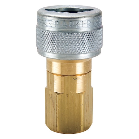 PARKER Quick Connect Hose Coupling, Push-to-Connect Lock, 1/4"-18 Thread Size TL-251-4FP