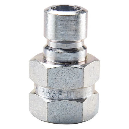 Parker Hydraulic Quick Connect Hose Coupling, Brass Body, Push-to-Connect Lock, 1/2"-18 Thread Size PN354F