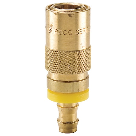 Parker Hydraulic Quick Connect Hose Coupling, Brass Body, Sleeve Lock, 9/16"-18 Thread Size PC504-BP