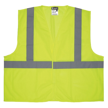 Mcr Safety High Visibility Vest, 2XL Size, Unisex V2CL2MLX2