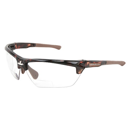 Mcr Safety DM3 Reader Safety Glasses, Tortoise Shell Traditional Frame, 1.0 Diopter, Clear Lens, Universal DM13H10PF