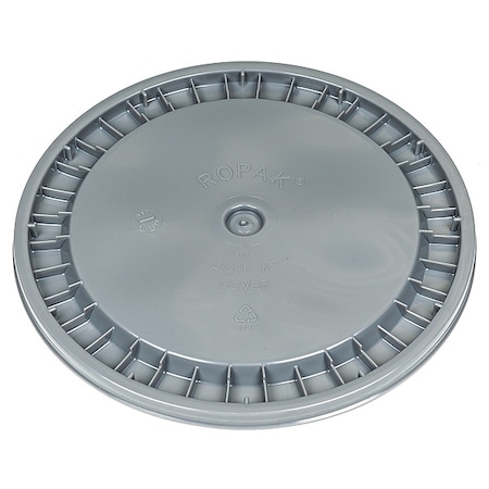 Basco Pail Lid, 12.25 in OD, Plastic, Gray ROP2100CVR-SN-GRAY