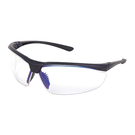 Mcr Safety VL2, Safety Glasses, Anti-Scratch, Clear/Blue Lens, Navy Frame, Half Frame VL210MB