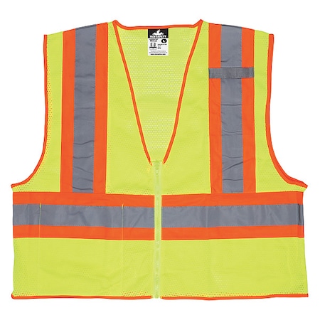 MCR SAFETY High Visibility Vest, XL Size, Unisex WCCL2LXL