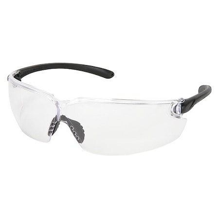 Mcr Safety Safety Glasses, Wraparound Frame, Frameless, Uncoated, Clear Lens, Polycarbonate, Universal BL010