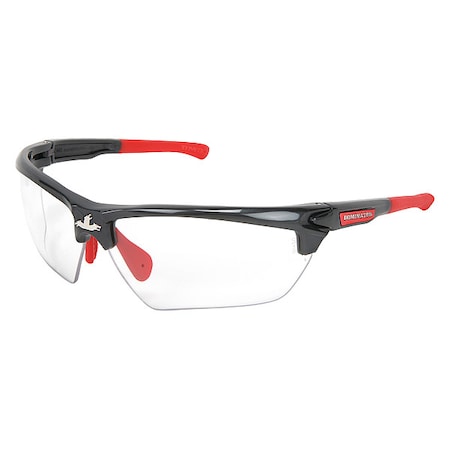 Mcr Safety Dominator DM3, Safety Glasses, Anti-Fog & Anti-Scratch, Clear Lens, Gun Metal Gray Frame 55KY31