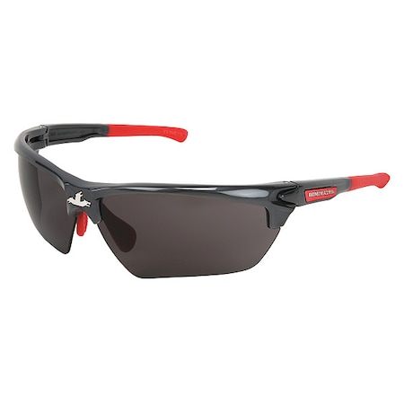 Mcr Safety Dominator (DM3), Safety Glasses, MAX3 Hard Coat, Polycarbonate Lens, Gun Metal Frame, Half Frame DM1312P