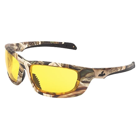 Mcr Safety Mossy Oak(R)/UD, Safety Glasses, Anti-Fog, Amber Lens, Camo Frame, Full-Frame, Polarized MOUD114PF