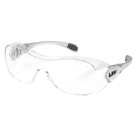 Mcr Safety Law (OTG), Safety Glasses, Anti-Fog, Clear Lens, Gray Frame, Frameless OG110AF
