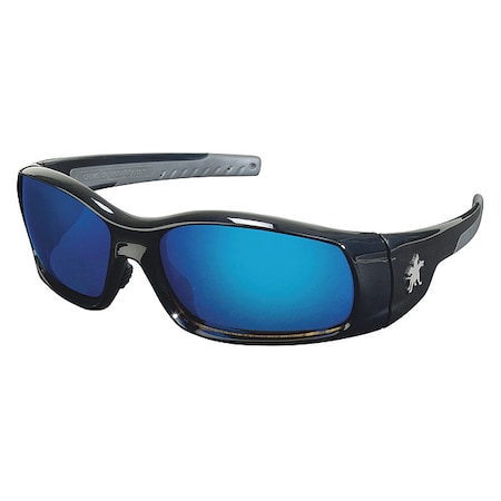 Mcr Safety Swagger (SR1), Safety Glasses, Anti-Scratch, Blue Mirror Lens, Black/Gray Frame, Full-Frame SR118B