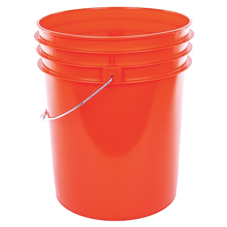 Basco Plastic Pail, PE, Orange, Open Head ROP2150OR-M