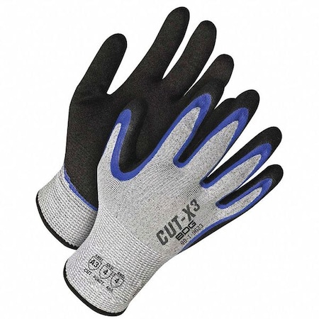 Bdg Cut-Resistant Coated Gloves, Cut Level A3 , Double Dipped , Nitrile , Sandy , M 1 PR 99-1-9623-8
