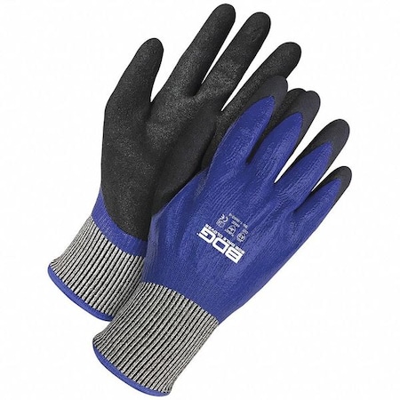 Bdg Cut-Resistant Coated Gloves, Cut Level A3 , Double Dipped , Nitrile , Smooth , L 1 PR 99-1-9660-9