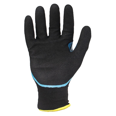 Ironclad Performance Wear Coated Gloves, Nylon/Nitrile Palm, Acrylic Lining, Black/Blue, XS ( 6 ) KC1SNW2-01-XS