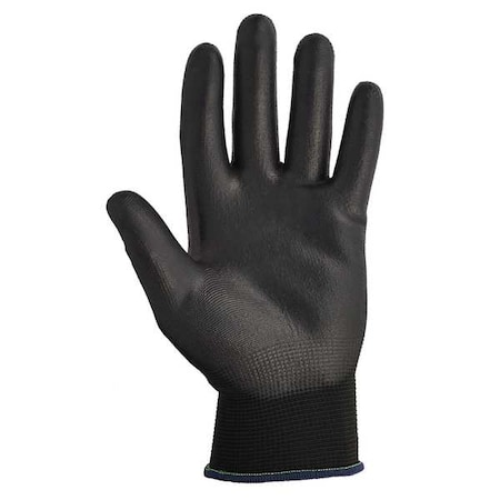 Kleenguard Coated Gloves, Polyurethane, Flat, Palm, 3 Abrasion Level, Black, 6 1 PR 47102