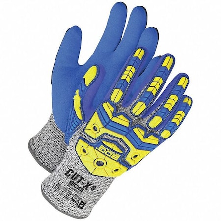 Bdg Cut-Resistant Impact Gloves, Cut Level A8 , Dipped , Nitrile , Sandy , M 1 PR 99-1-9792-8