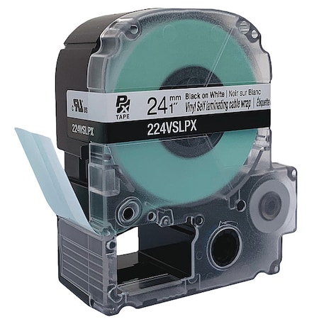 Epson Continuous Label Roll Cartridge, Black on White/Clear, Labels/Roll: 225 224VSLPX