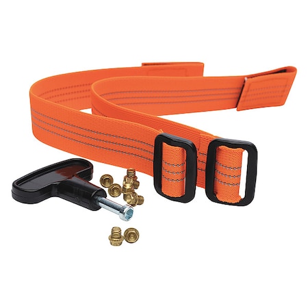 Impacto Replacement Studs and Straps Kit, Mid-Sole Coverage, Pull-On, Brass, Stud, Fits Shoe Size Universal REPLCLEATKITB