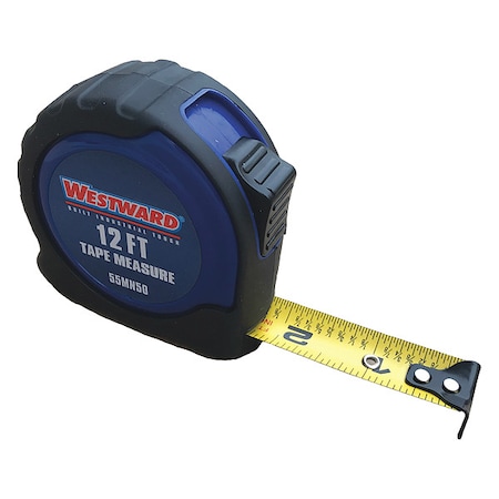 Westward Tape Measure, 12 ft. L Blade, Steel 55MN50