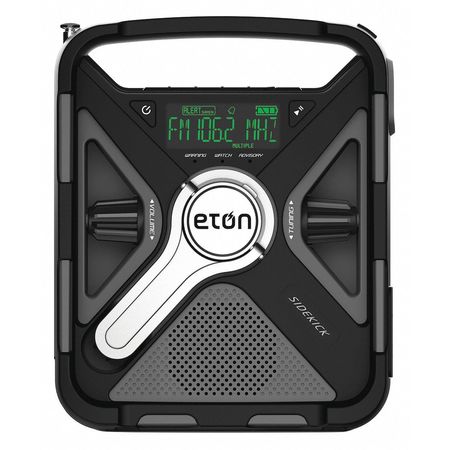 ETON Portable Weather Radio, Black, AM/FM, NOAA NFRX5SIDEKICK