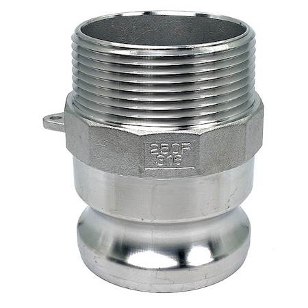 Zoro Select Cam and Groove Adapter, 2-1/2", 316 SS PLE120