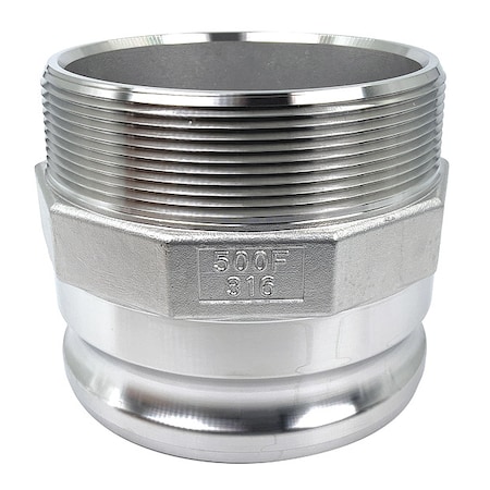 Zoro Select Cam and Groove Adapter, 5", 316 SS PLE124
