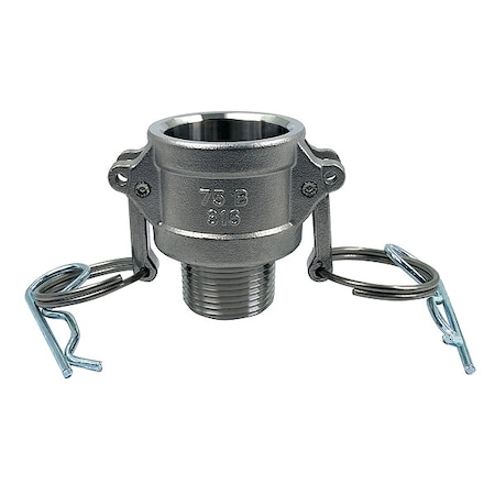 Zoro Select Cam and Groove Coupling, 3/4", 316 SS PLE127