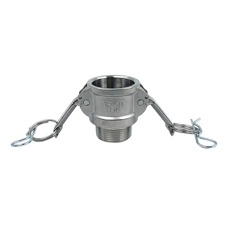 Zoro Select Cam and Groove Coupling, 1-1/4", 316 SS PLE128