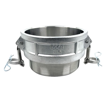 Zoro Select Cam and Groove Coupling, 5", 316 SS PLE135