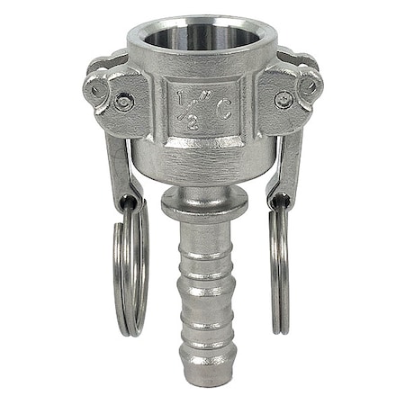 Zoro Select Cam and Groove Coupling, 1/2", 316 SS PLE137