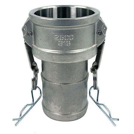 Zoro Select Cam and Groove Coupling, 2-1/2", 316 SS PLE142