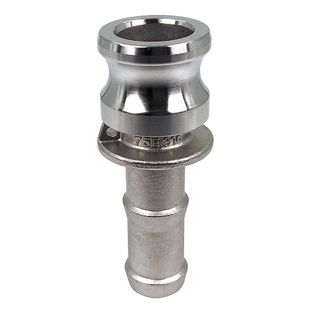 Zoro Select Cam and Groove Adapter, 3/4", 316 SS, Plug Length: 1-7/64" PLE105