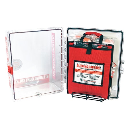 North American Rescue Bleeding Control Kit, Polycarbonate Cabinet, 99 Components, 8 People Served 80-0472
