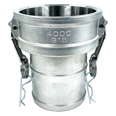 Zoro Select Cam and Groove Coupling, 4", 316 SS PLE145