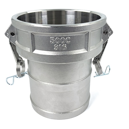 Zoro Select Cam and Groove Coupling, 5", 316 SS, Coupling Type: Type C PLE146