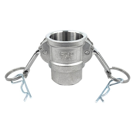 Zoro Select Cam and Groove Coupling, 1-1/4", 316 SS PLE150