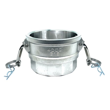 Zoro Select Cam and Groove Coupling, 4", 316 SS PLE156