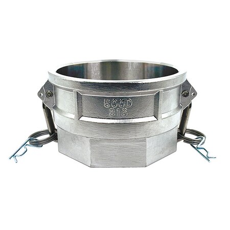 Zoro Select Cam and Groove Coupling, 5", 316 SS, Fitting Type: FNPT PLE157