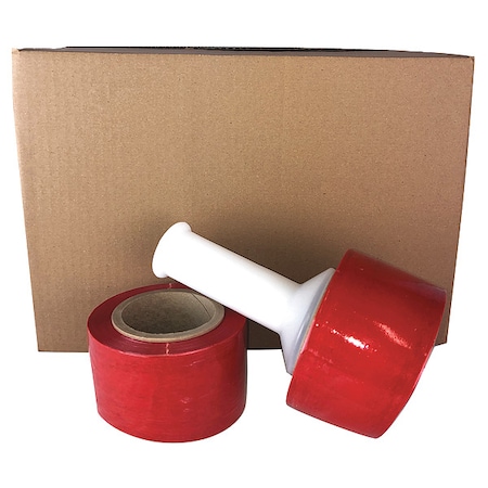 Zoro Select Stretch Wrap, 80 ga, Red, Standard Duty PSD38010