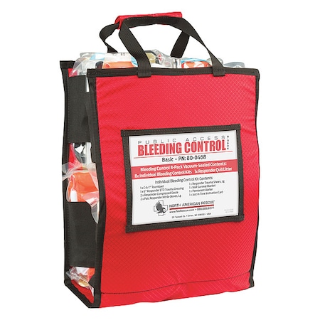 North American Rescue Bleeding Control Kit, Nylon Pouch, 90 Components, 8 People Served 80-0468