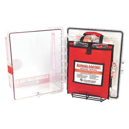North American Rescue Bleeding Control Kit, Polycarbonate Cabinet, 80 Components, 8 People Served 80-0526