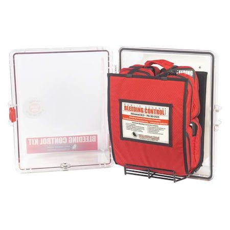 North American Rescue Bleeding Control Kit, Polycarbonate Cabinet, 104 Components, 8 People Served 80-0527