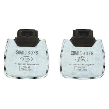 3M Filter, D3000, White, Push to Connect, 3M(TM) Secure Click(TM) Facepieces D3078