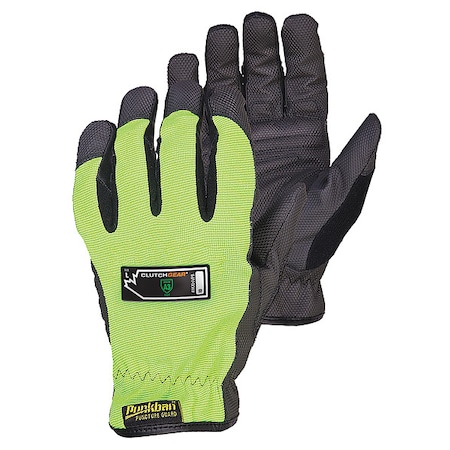 Superior Glove MXHV Mechanics Gloves, Synthetic Leather Palm, 2XL, Black/Lime MXHVPB-2XL