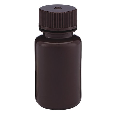 Globe Scientific Bottle, Amber Wide Mouth, Round, HDPE, 60mL, PK12 7010060AM