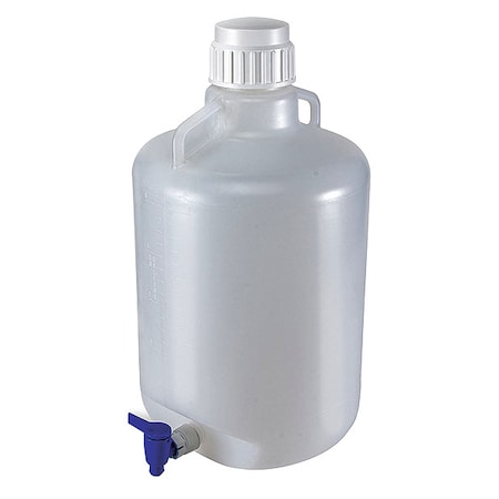Zoro Select Carboy, 20 L Capacity - mL, 5.28 gal Capacity - oz, Screw On/Spigot Closure, Polypropylene, Clear 7220020