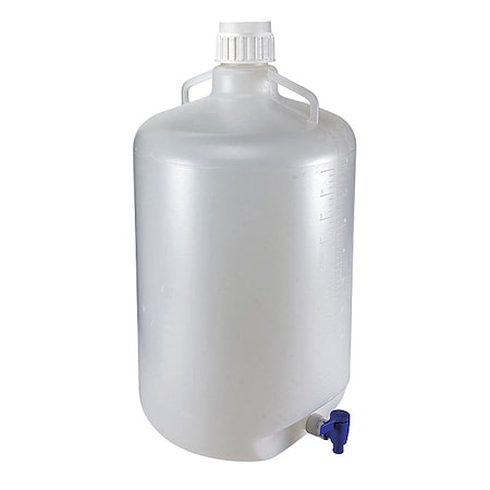 Zoro Select Carboy, 50 L Capacity - mL, 13.2 gal Capacity - oz, Screw On/Spigot Closure, Polypropylene, Clear 7220050