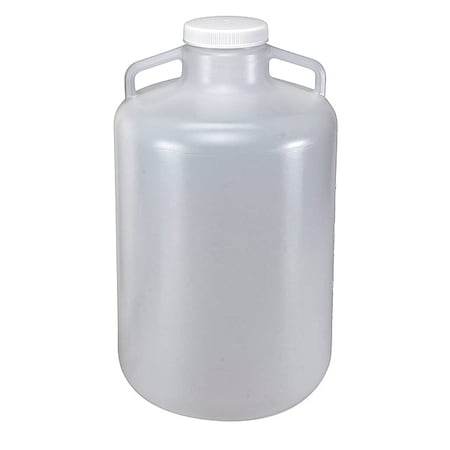Zoro Select Carboy, 20 L Capacity - mL, 5.28 gal Capacity - oz, Screw On Closure, LDPE, Clear, 0.31 in H 7260020