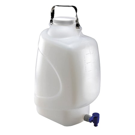 Zoro Select Carboy, 20 L Capacity - mL, 5.28 gal Capacity - oz, Screw On/Spigot Closure, Polypropylene, Clear 7300020